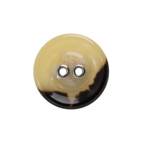 Plastic 2-Hole Button with Metal Eyelet Holes – 36L/23mm – Ivory and Brown Plastic 2-Hole Button with Metal Eyelet Holes – 36L/23mm – Ivory and Brown