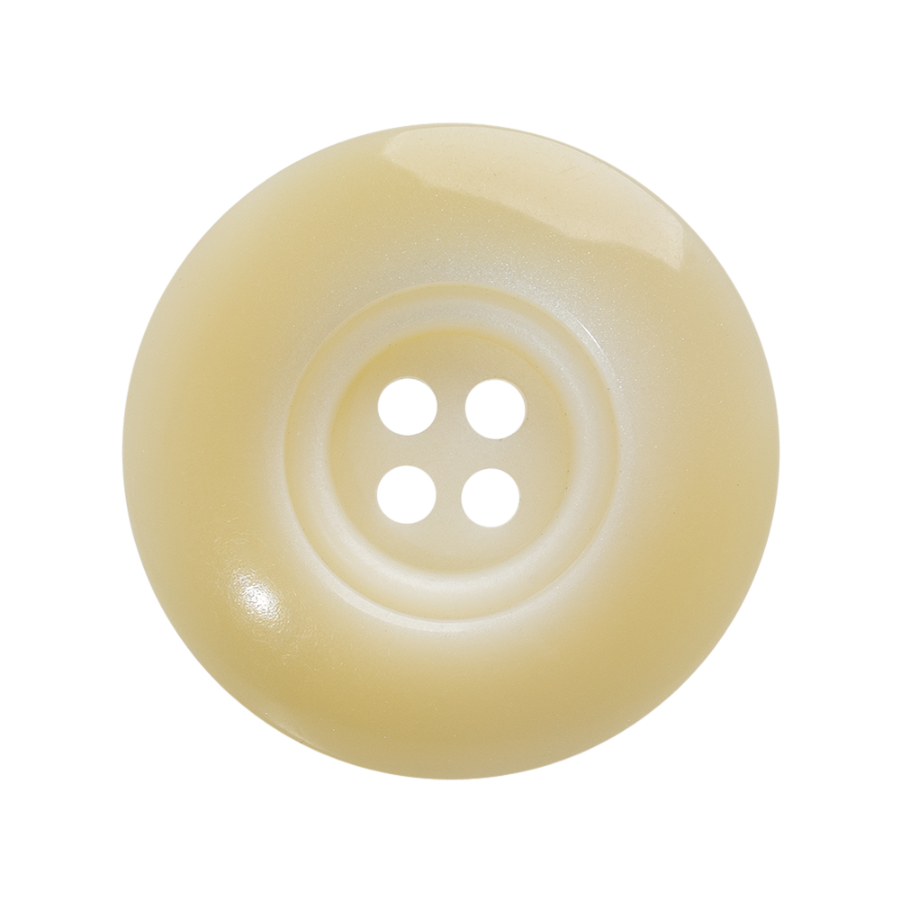 Plastic 4-Hole Button – 44L/28mm – Creamy Beige Tire Rim with Stairstep Center Plastic 4-Hole Button – 44L/28mm – Creamy Beige Tire Rim with Stairstep Center