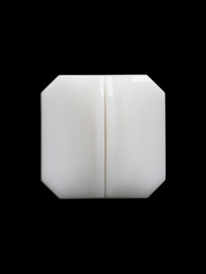 Square Plastic Shank Back Button Made in Italy – 30L/19mm – White Center Ridge Square Plastic Shank Back Button Made in Italy – 30L/19mm – White Center Ridge