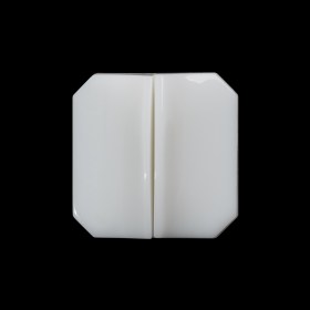 Square Plastic Shank Back Button Made in Italy – 36L/23mm – White Center Ridge Square Plastic Shank Back Button Made in Italy – 36L/23mm – White Center Ridge