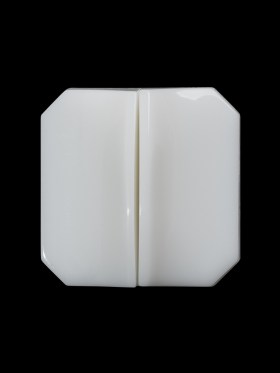 Square Plastic Shank Back Button Made in Italy – 36L/23mm – White Center Ridge Square Plastic Shank Back Button Made in Italy – 36L/23mm – White Center Ridge