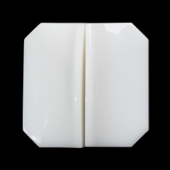 Square Plastic Shank Back Button Made in Italy – 44L/28mm – White Center Ridge Square Plastic Shank Back Button Made in Italy – 44L/28mm – White Center Ridge