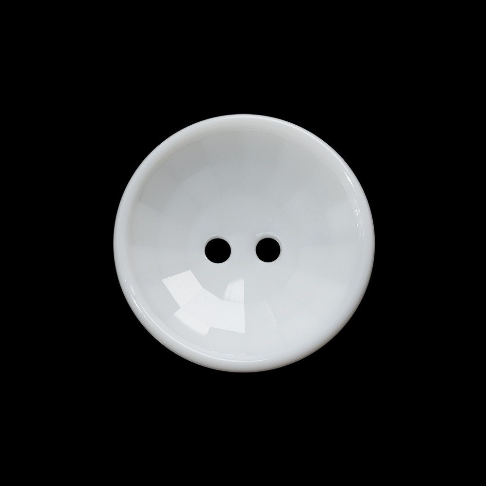 Plastic 2-Hole Button – 36L/23mm – White Faceted Bowl Shape Plastic 2-Hole Button – 36L/23mm – White Faceted Bowl Shape