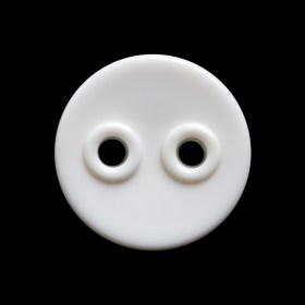 Plastic 2-Hole Button – 40L/25.5mm – White Shallow Dish with White Eyelet Holes Plastic 2-Hole Button – 40L/25.5mm – White Shallow Dish with White Eyelet Holes