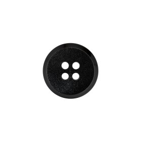 Plastic 4-Hole Button – 24L/15mm – Black Matte Face with Beveled Rim Plastic 4-Hole Button – 24L/15mm – Black Matte Face with Beveled Rim