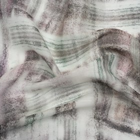 Purple, Green and Gray Abstract Lightweight Linen and Silk Woven Purple, Green and Gray Abstract Lightweight Linen and Silk Woven