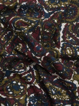 Burgundy, Navy and Olive Paisley Daze Cotton Woven Burgundy, Navy and Olive Paisley Daze Cotton Woven