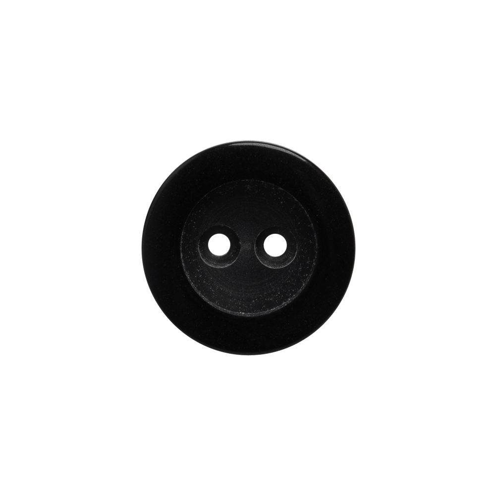 Plastic 2-Hole Button – 28L/18mm – Black Matte Center Plastic 2-Hole Button – 28L/18mm – Black Matte Center