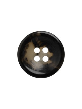 Plastic 4-Hole Button – 28L/18mm – Black and Beige Mottled Dish Shaped Plastic 4-Hole Button – 28L/18mm – Black and Beige Mottled Dish Shaped