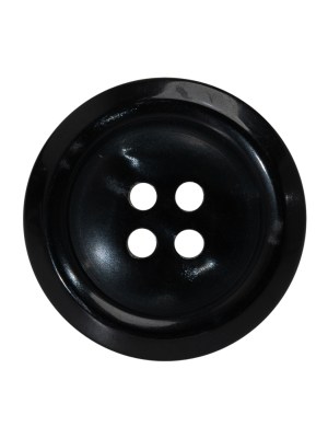 Plastic 4-Hole Button Made in Italy – 40L/25.5mm – Pearlescent Black Rolled Rim with Low Convex Center Plastic 4-Hole Button Made in Italy – 40L/25.5mm – Pearlescent Black Rolled Rim with Low Convex Center