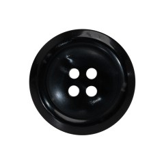 Plastic 4-Hole Button Made in Italy – 40L/25.5mm – Pearlescent Black Rolled Rim with Low Convex Center Plastic 4-Hole Button Made in Italy – 40L/25.5mm – Pearlescent Black Rolled Rim with Low Convex Center