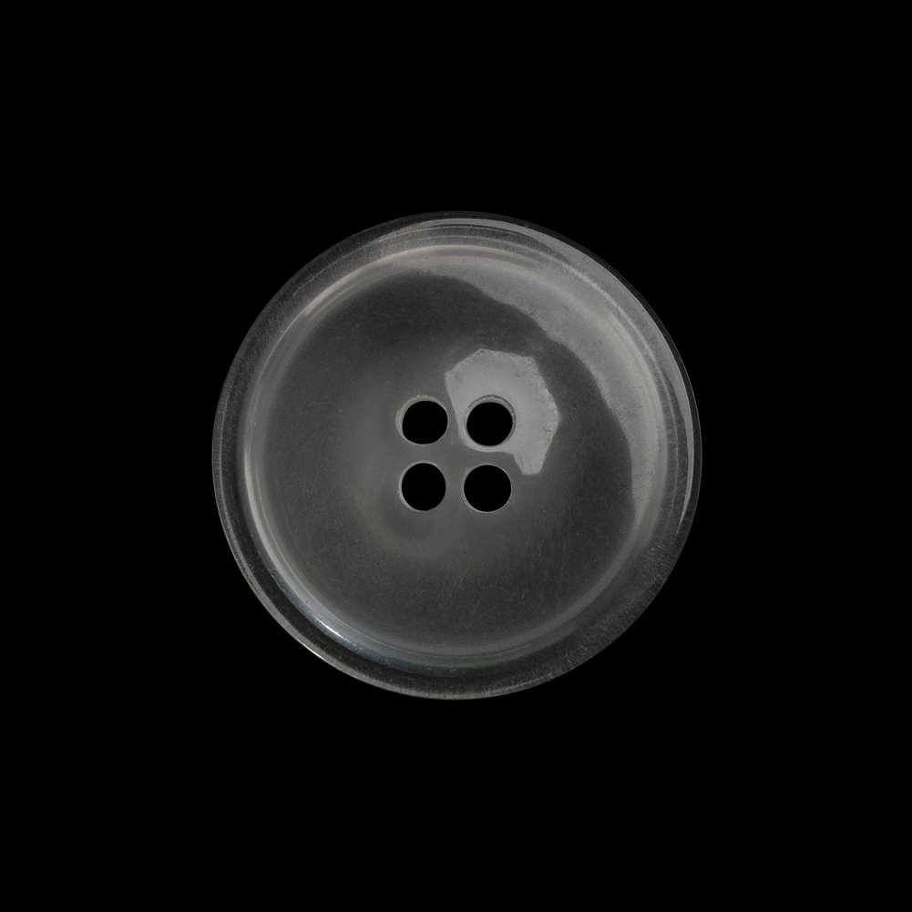 Plastic 4-Hole Button Made in Italy – 36L/23mm – Clear White Plastic 4-Hole Button Made in Italy – 36L/23mm – Clear White