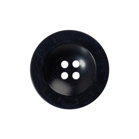 Plastic 4-Hole Button – 38L/24mm – Midnight Designer Logo Rim Plastic 4-Hole Button – 38L/24mm – Midnight Designer Logo Rim