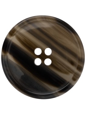 Plastic 4-Hole Button – 44L/28mm – Black and Brown Translucent Striations Narrow Rim Plastic 4-Hole Button – 44L/28mm – Black and Brown Translucent Striations Narrow Rim