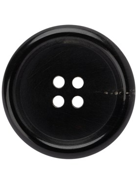 Plastic 4-Hole Button – 44L/28mm – Black Rolled Rim Plastic 4-Hole Button – 44L/28mm – Black Rolled Rim