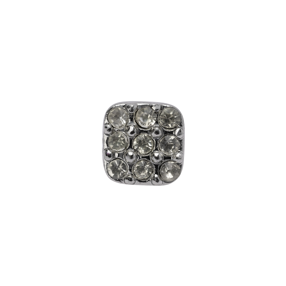 Square Rhinestone and Metal Shank Back Button – 18L/11.5mm – Silver and Crystal Grid Square Rhinestone and Metal Shank Back Button – 18L/11.5mm – Silver and Crystal Grid