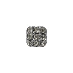 Square Rhinestone and Metal Shank Back Button – 18L/11.5mm – Silver and Crystal Grid Square Rhinestone and Metal Shank Back Button – 18L/11.5mm – Silver and Crystal Grid