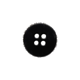 Rhinestone and Metal 4-Hole Button – 28L/18mm – Black and Crystal Rhinestone Belt Rim Rhinestone and Metal 4-Hole Button – 28L/18mm – Black and Crystal Rhinestone Belt Rim