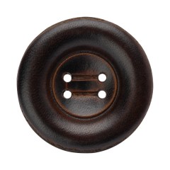 Leather 4-Hole Button – 54L/34mm – Dark Brown Dish Shaped Leather 4-Hole Button – 54L/34mm – Dark Brown Dish Shaped