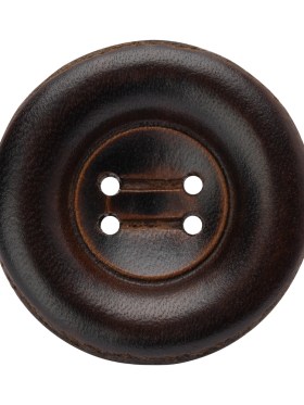Leather 4-Hole Button – 54L/34mm – Dark Brown Dish Shaped Leather 4-Hole Button – 54L/34mm – Dark Brown Dish Shaped