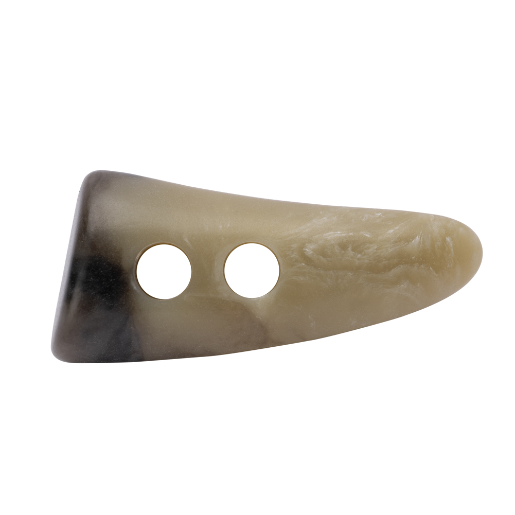 Horn 2-Hole Toggle Button – 60L/38mm – Beige and Gray Marbled Horn 2-Hole Toggle Button – 60L/38mm – Beige and Gray Marbled