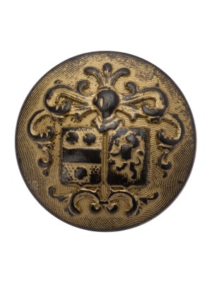 Metal Shank Back Button – 40L/25.5mm – Distressed Gold Crest Metal Shank Back Button – 40L/25.5mm – Distressed Gold Crest