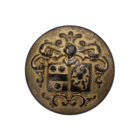 Metal Shank Back Button – 40L/25.5mm – Distressed Gold Crest Metal Shank Back Button – 40L/25.5mm – Distressed Gold Crest