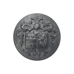 Metal Shank Back Button – 40L/25.5mm – Distressed Pewter Crest Metal Shank Back Button – 40L/25.5mm – Distressed Pewter Crest