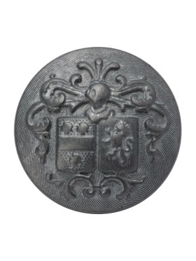 Metal Shank Back Button – 40L/25.5mm – Distressed Pewter Crest Metal Shank Back Button – 40L/25.5mm – Distressed Pewter Crest