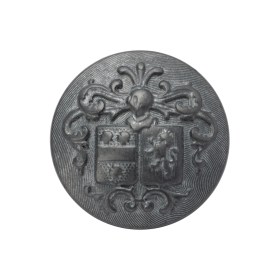 Metal Shank Back Button – 40L/25.5mm – Distressed Pewter Crest Metal Shank Back Button – 40L/25.5mm – Distressed Pewter Crest