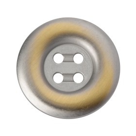 Metal 4-Hole Button – 48L/30.5mm – Brushed Silver and Gold Ombre Metal 4-Hole Button – 48L/30.5mm – Brushed Silver and Gold Ombre