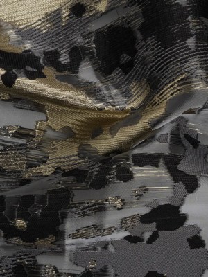Gray, Black and Metallic Gold Abstract Luxury Burnout Brocade Gray, Black and Metallic Gold Abstract Luxury Burnout Brocade