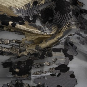 Gray, Black and Metallic Gold Abstract Luxury Burnout Brocade Gray, Black and Metallic Gold Abstract Luxury Burnout Brocade