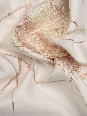 Metallic Rose Gold, Pale Gold and White Fanciful Floral Luxury Brocade Metallic Rose Gold, Pale Gold and White Fanciful Floral Luxury Brocade