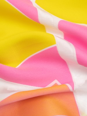 Hot Pink, Orange and Yellow Abstract Luxury Burnout Brocade Hot Pink, Orange and Yellow Abstract Luxury Burnout Brocade