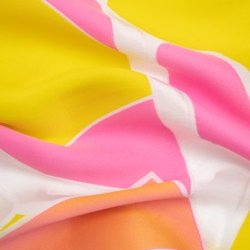 Hot Pink, Orange and Yellow Abstract Luxury Burnout Brocade Hot Pink, Orange and Yellow Abstract Luxury Burnout Brocade