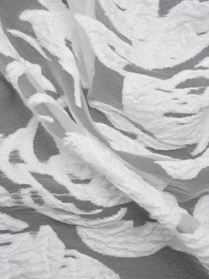 Metallic White Floral Luxury Burnout Brocade Panel Metallic White Floral Luxury Burnout Brocade Panel