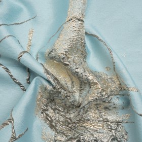 Metallic Silver, Gray and Sky Blue Fanciful Floral Luxury Brocade Metallic Silver, Gray and Sky Blue Fanciful Floral Luxury Brocade