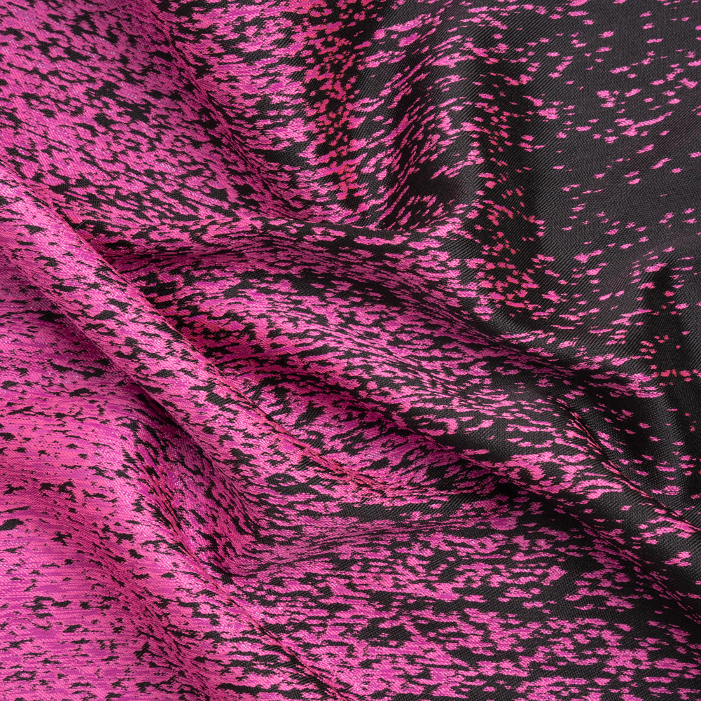 Magenta and Metallic Black Striated Luxury Brocade Magenta and Metallic Black Striated Luxury Brocade