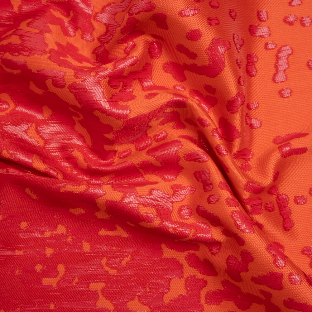 Metallic Red and Orange Spotted Gradient Luxury Brocade Metallic Red and Orange Spotted Gradient Luxury Brocade