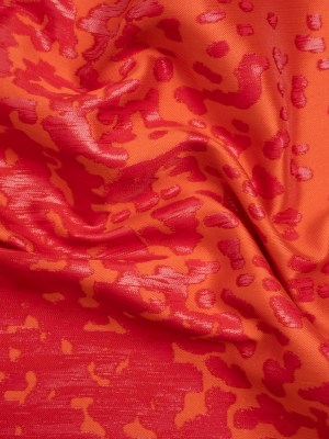 Metallic Red and Orange Spotted Gradient Luxury Brocade Metallic Red and Orange Spotted Gradient Luxury Brocade