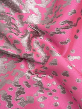 Metallic Hot Pink and Gray Spotted Gradient Luxury Brocade Metallic Hot Pink and Gray Spotted Gradient Luxury Brocade