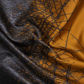 Metallic Black and Dark Gold Crosshatched Gradient Luxury Brocade Metallic Black and Dark Gold Crosshatched Gradient Luxury Brocade