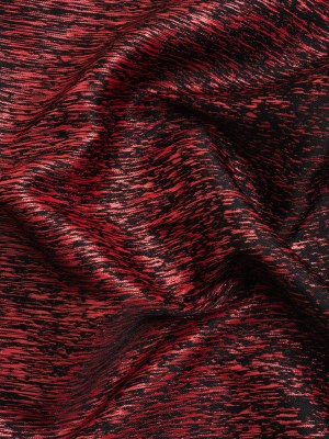 Black and Metallic Red Striated Luxury Brocade Black and Metallic Red Striated Luxury Brocade