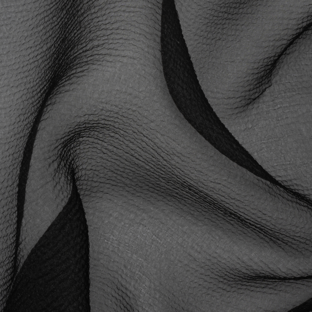Black Bubbly Crinkled Organza Brocade Black Bubbly Crinkled Organza Brocade