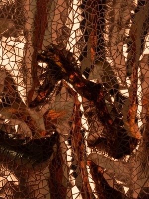 Copper Geometric Crackle Metallic Foiled Chenille Copper Geometric Crackle Metallic Foiled Chenille