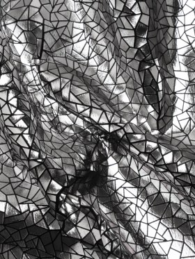 Silver Geometric Crackle Metallic Foiled Chenille Silver Geometric Crackle Metallic Foiled Chenille