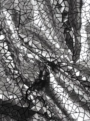 Silver Geometric Crackle Metallic Foiled Chenille Silver Geometric Crackle Metallic Foiled Chenille