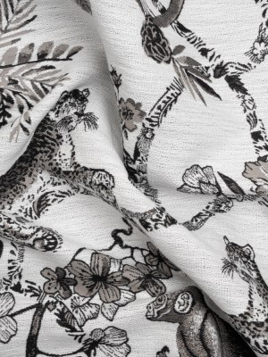 Black Diamond Exotic Pets and Flowers Upholstery Jacquard Black Diamond Exotic Pets and Flowers Upholstery Jacquard