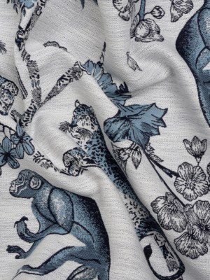 Sapphire Exotic Pets and Flowers Upholstery Jacquard Sapphire Exotic Pets and Flowers Upholstery Jacquard